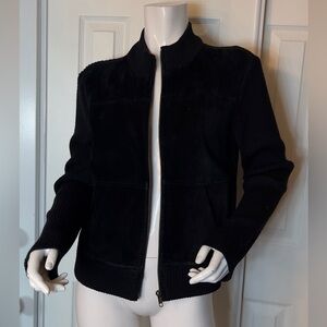 Leather‼️Chic Black Bomber Jacket for Women